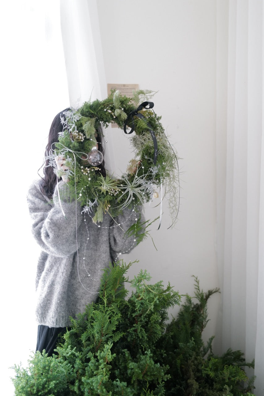 【聖誕花環手作課 - ❉白雪花圈】 - honeybee breath