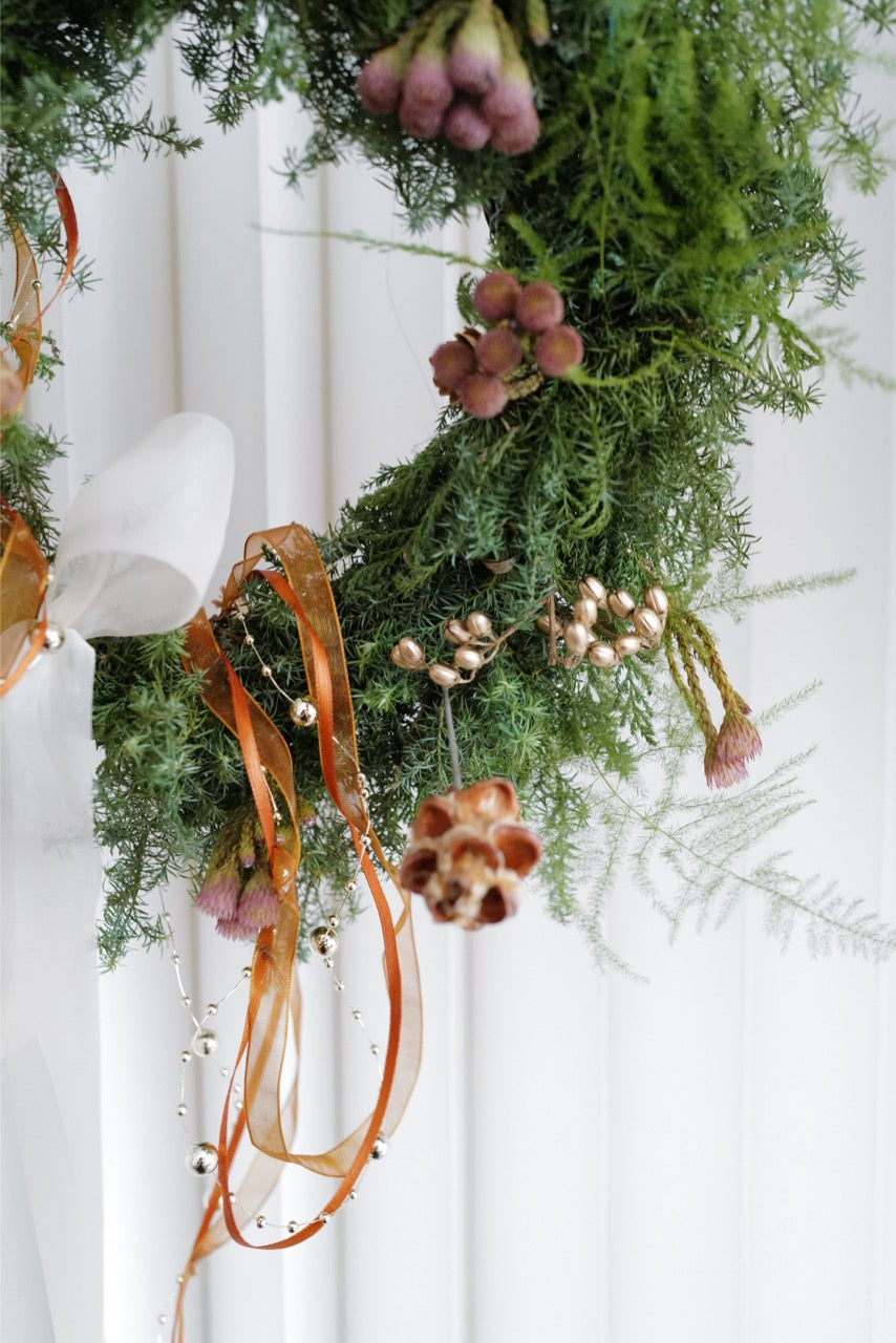 【聖誕花環 - DIY花圈材料包】 - honeybee breath