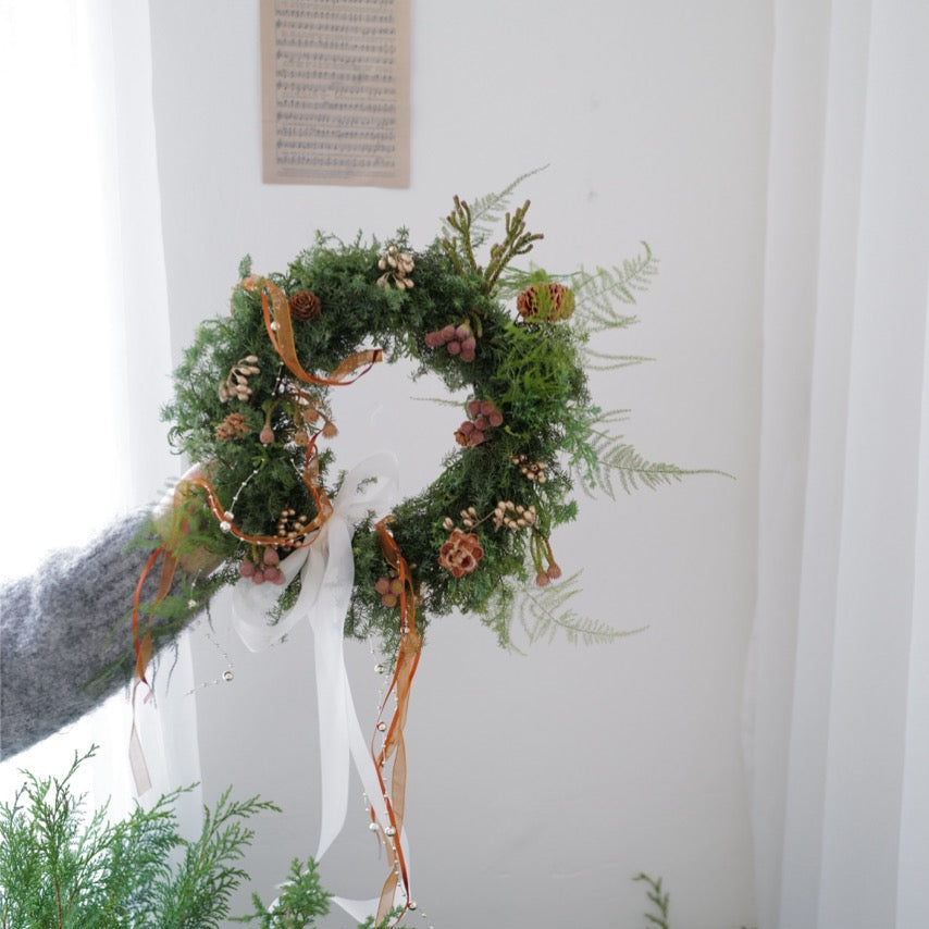 【聖誕花環 - DIY花圈材料包】 - honeybee breath