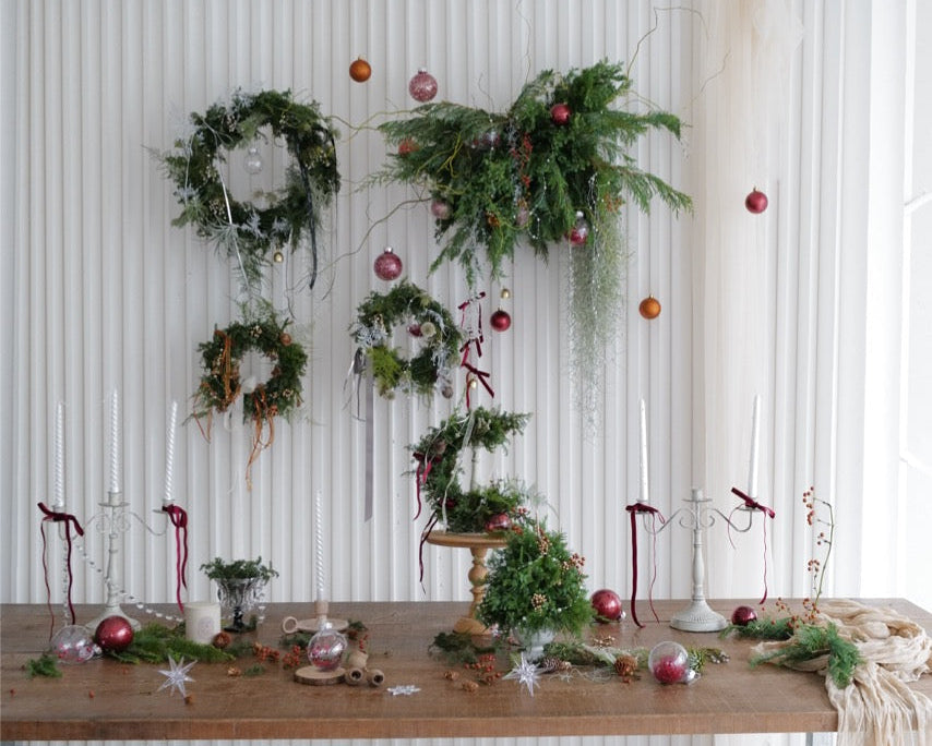 【聖誕花環手作課 - ❉白雪花圈】 - honeybee breath